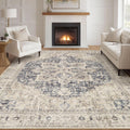 Tortania Area Rug 8x10 Washable Boho Rug - Soft Vintage Look