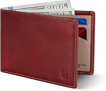 SERMAN BRANDS Slim Bifold Wallet - RFID Blocking Minimalist Design