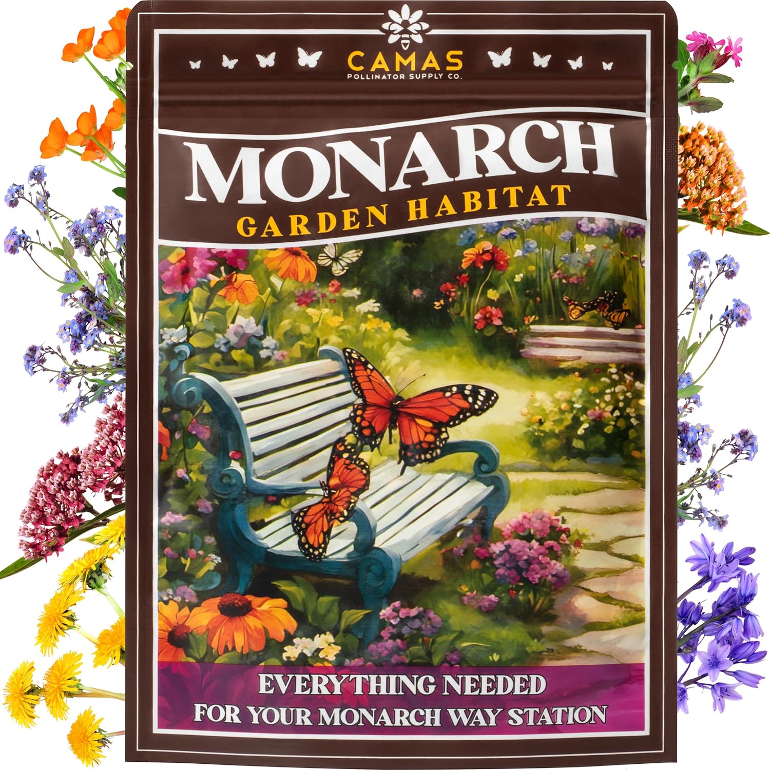 Monarch Butterfly Garden Kit with Milkweed Seeds for Pollinators