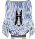 Niko Easy Wash Children's Car Seat Cover & Liner - Blue Chevron Minky