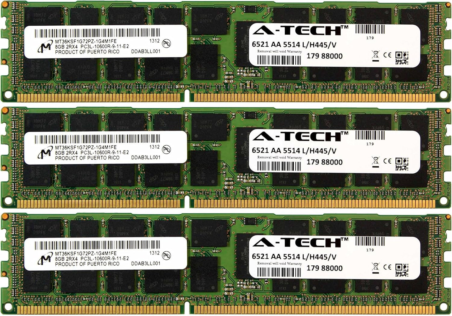 24GB Kit 3X 8GB PC3-10600 RAM for HP ProLiant Servers