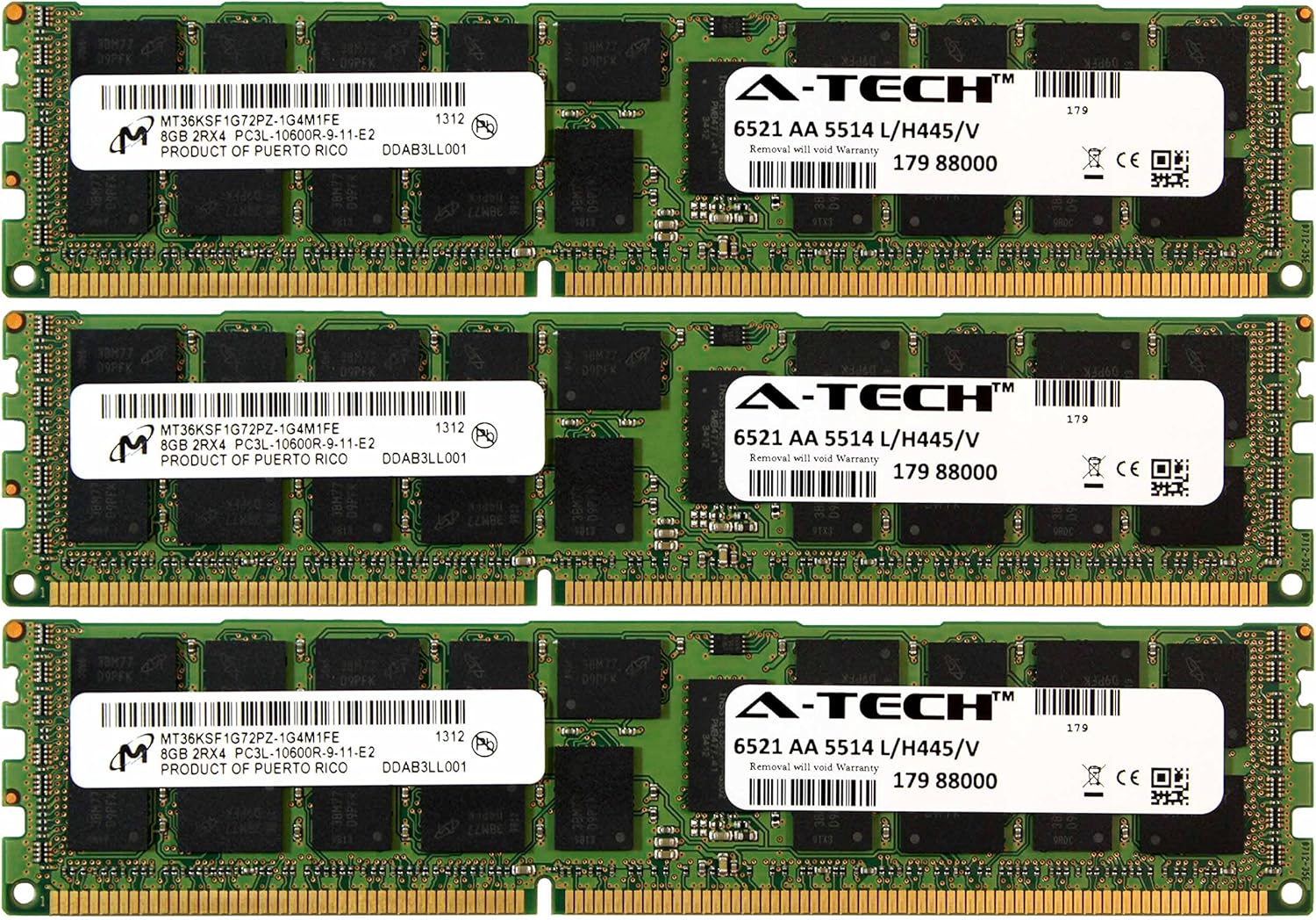 24GB Kit 3X 8GB PC3-10600 RAM for HP ProLiant Servers