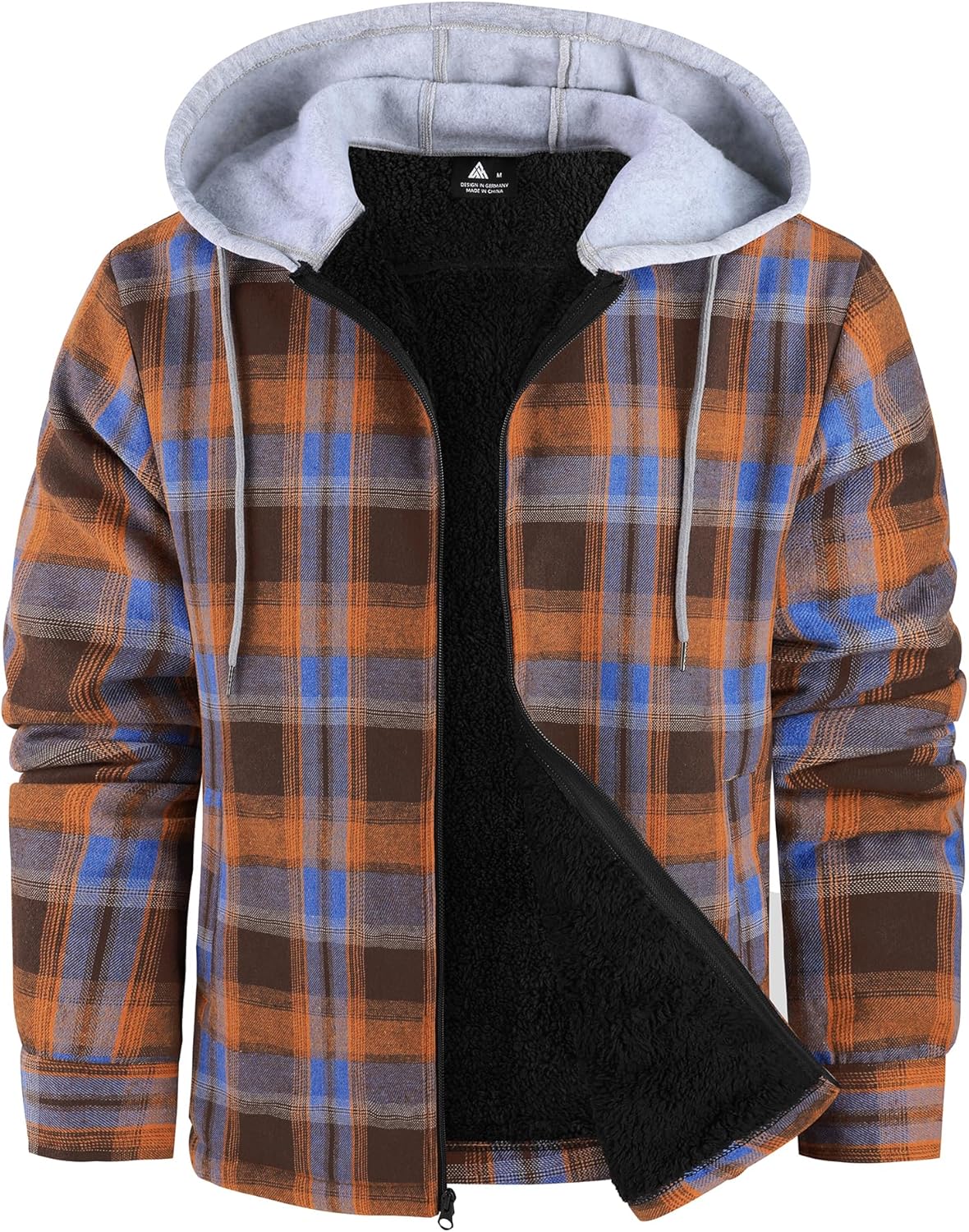 ZITY Flannel Jacket for Men - Warm Sherpa Lined Winter Coat