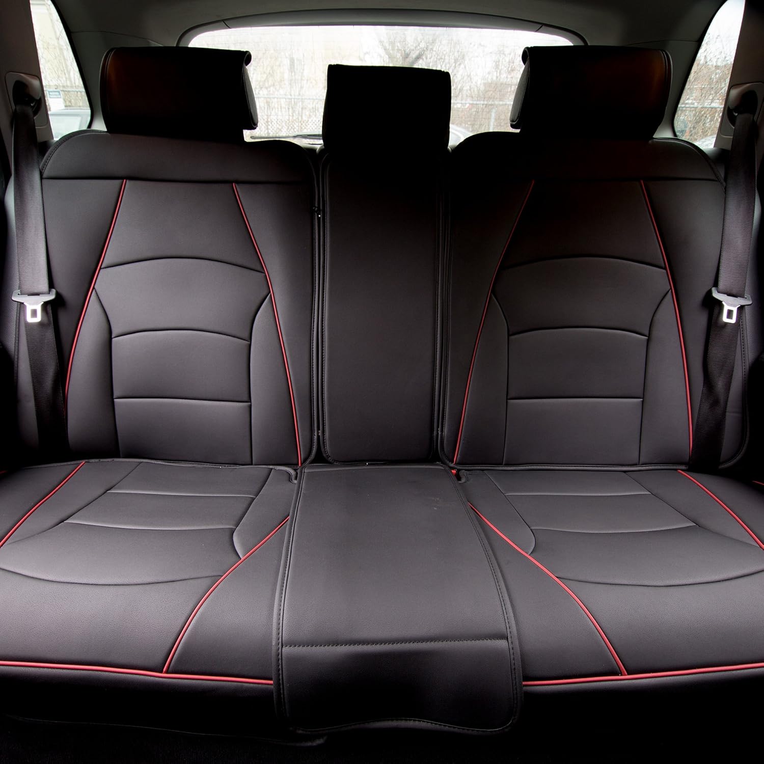 Universal Fit Faux Leather Car Seat Covers for Rear Split Bench