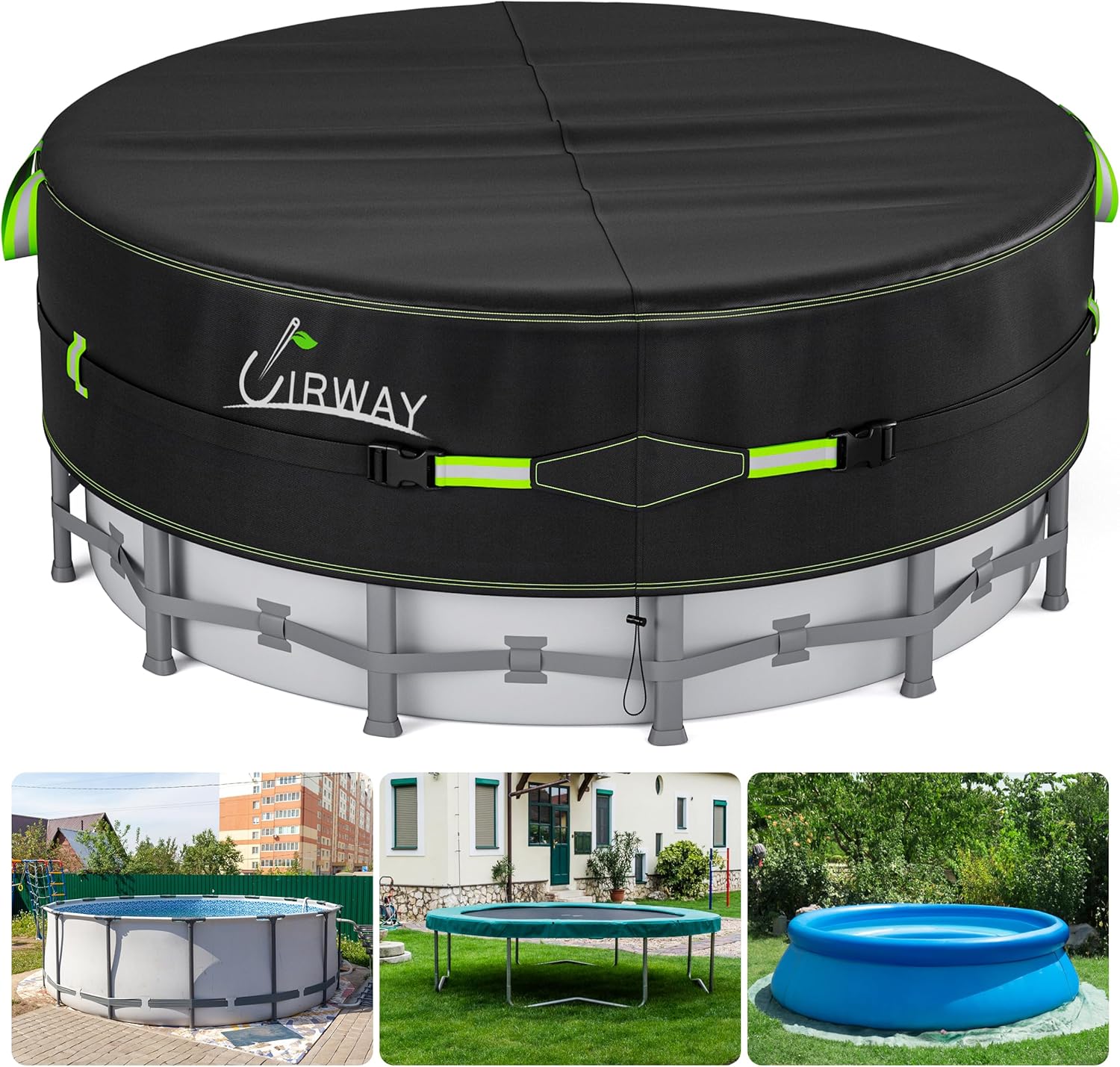 UIRWAY 24 Ft Round Winter Pool Cover for Above Ground Pools