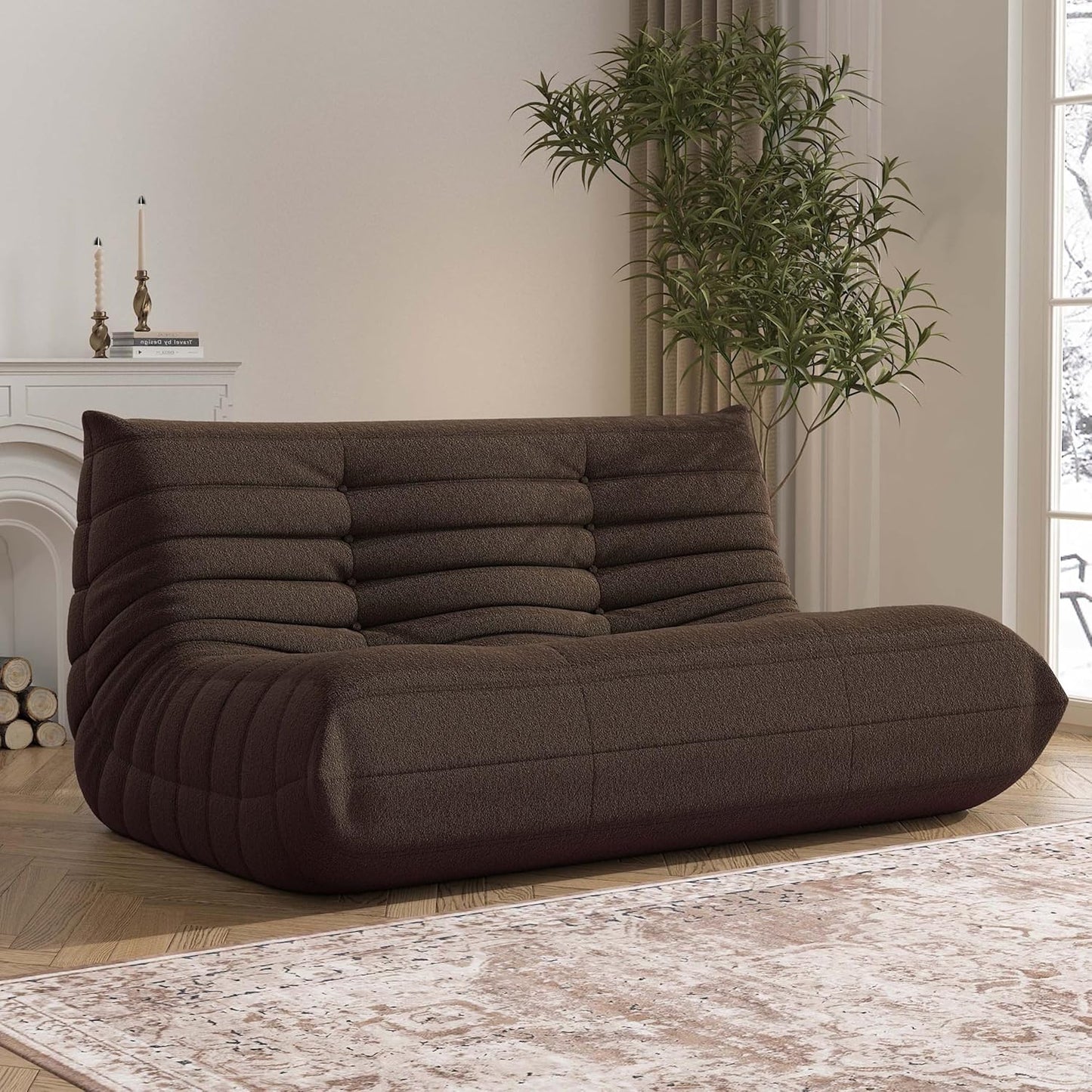 Bean Bag Chair Loveseat for Adults with High Density Foam