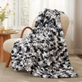 Chunky Knit Throw Blanket 50x60 - Soft Chenille Crochet Throw
