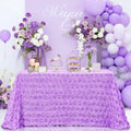 B-COOL 3D Floral Rosette Tablecloth 90x132 in - Elegant Lavender