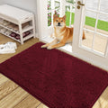 Dog Door Mat 48x30 Burgundy Chenille Mud Mat - Absorbent Pet Entry