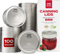 Wide Mouth Canning Lids 100-Pack - Airtight Silicone Seal for Mason