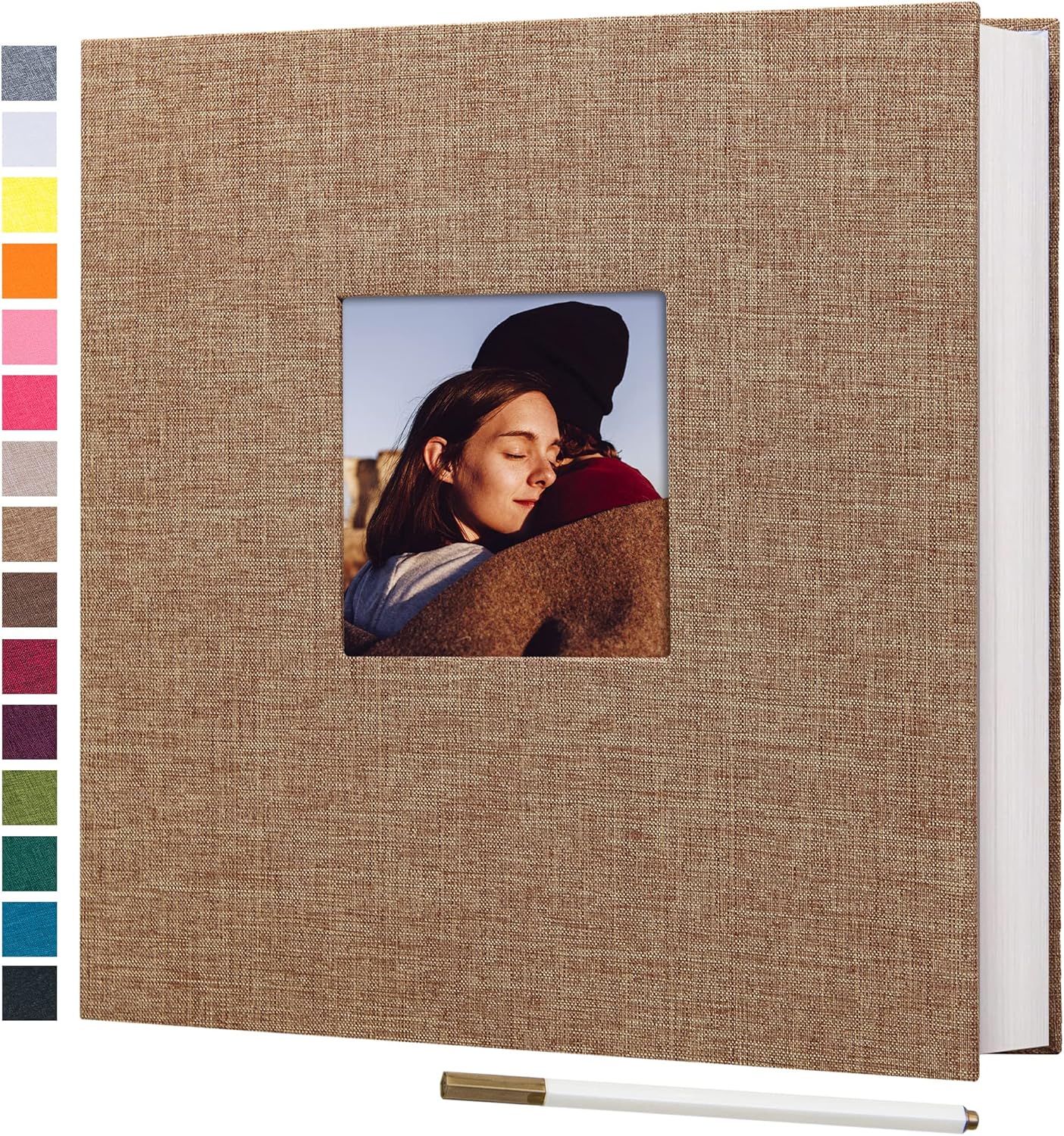 Potricher Self Adhesive Photo Album with Linen Cover for Memories