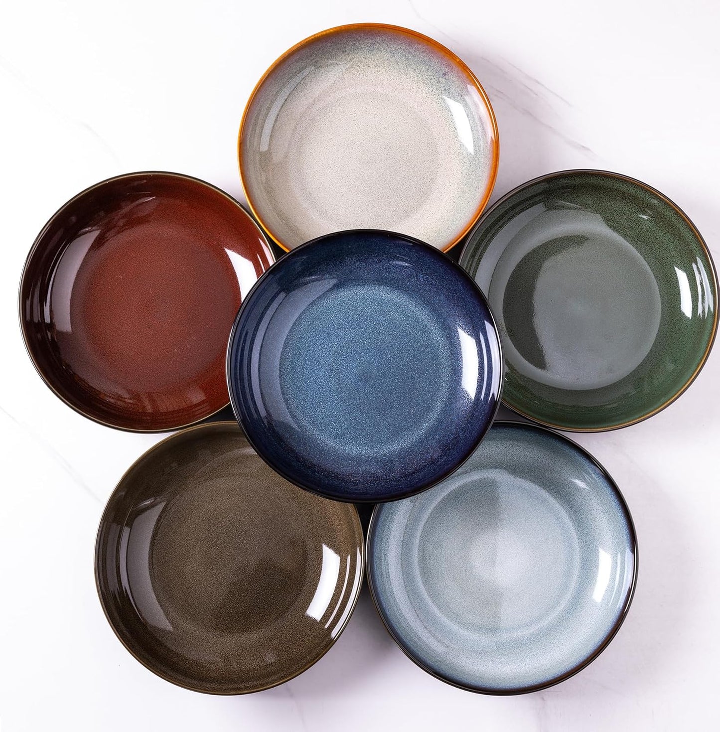 LERATIO Large Pasta Bowls Set of 6, 9in Ceramic Bowls