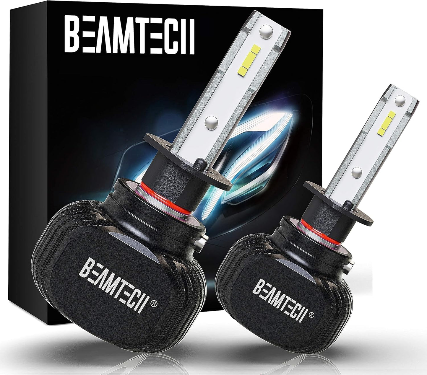 BEAMTECH H1 Light Bulbs - 300% Brighter Fanless Fog Lights