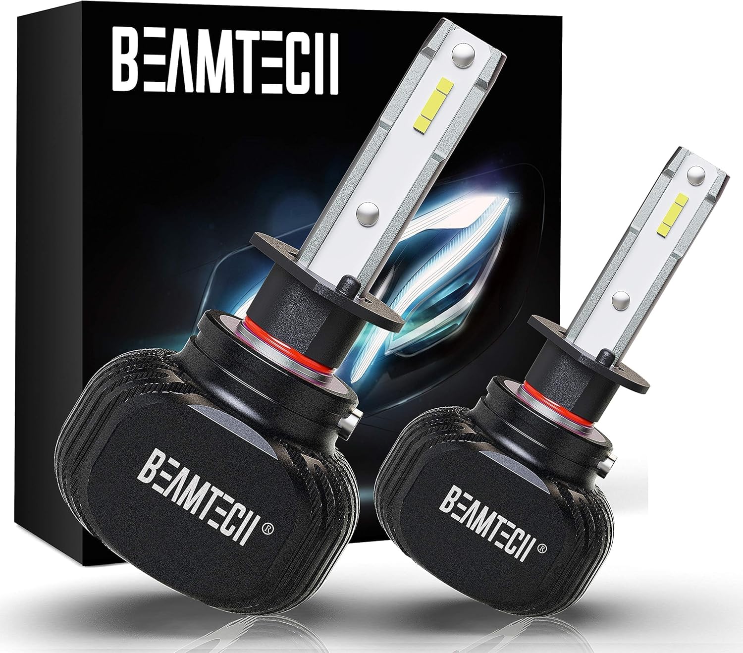 BEAMTECH H1 Light Bulbs - 300% Brighter Fanless Fog Lights