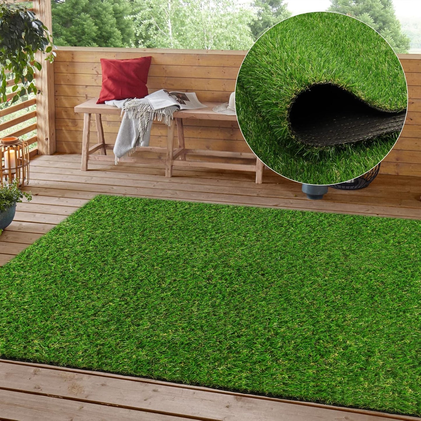 Realistic Artificial Turf Grass for Dogs - 4 FT X 10 FT Rug