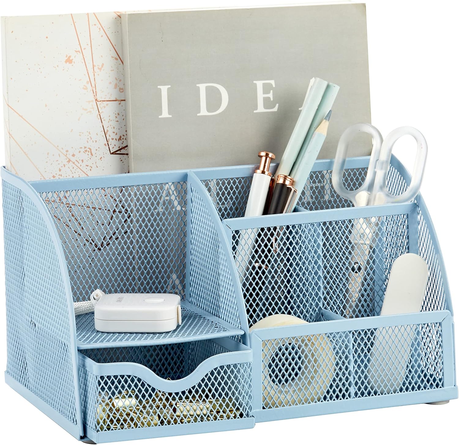 Annova Mesh Desk Organizer with Drawer - 7 Compartment Organizer