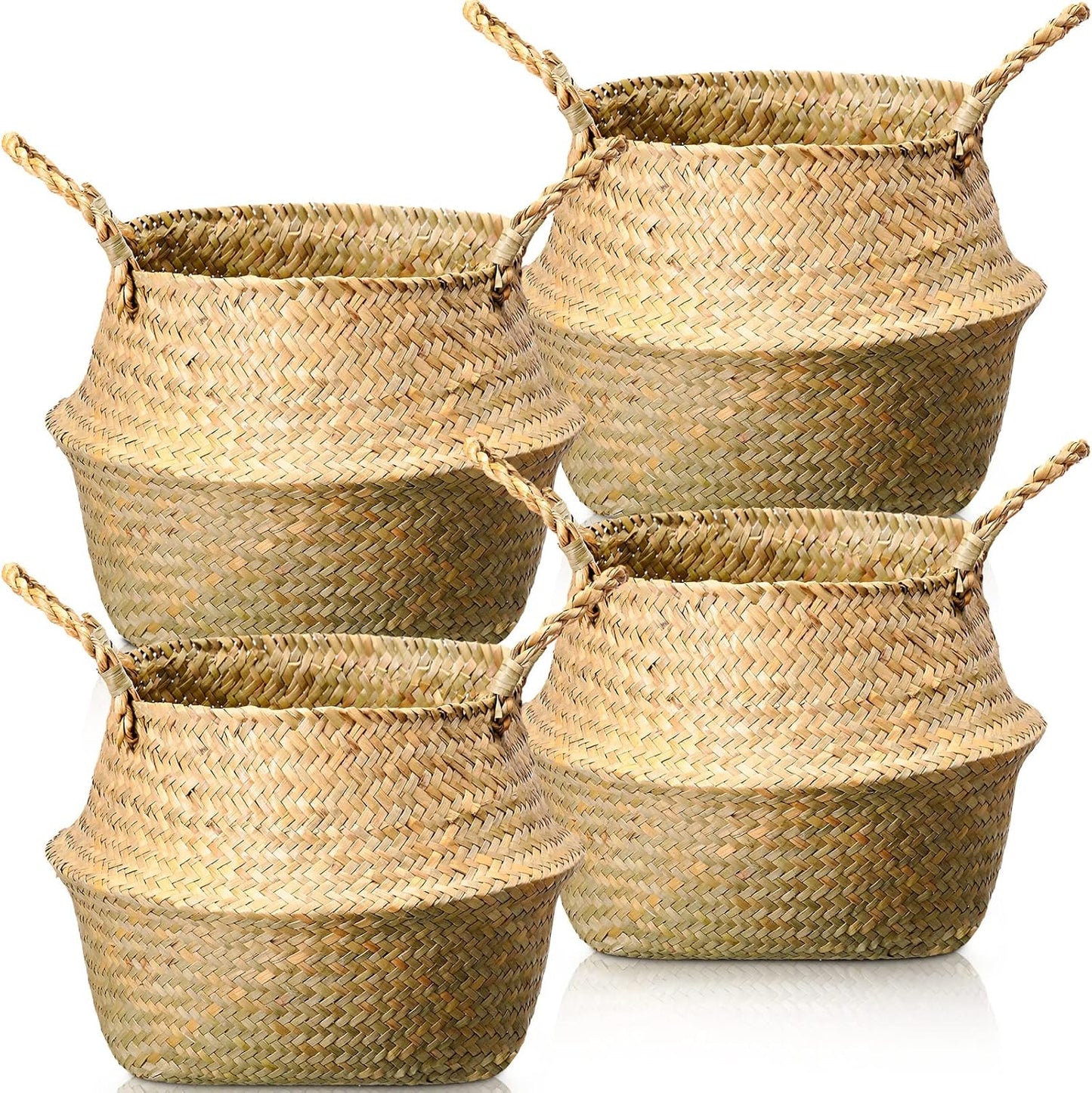 Qunclay Woven Seagrass Baskets for Indoor and Outdoor Use