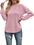 Women's Fall Sweaters Cozy Knit Side Split Pullover - Casual Comfort