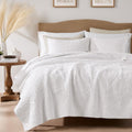 White Paisley 100% Cotton Quilt King Size Bedding Set - Lightweight