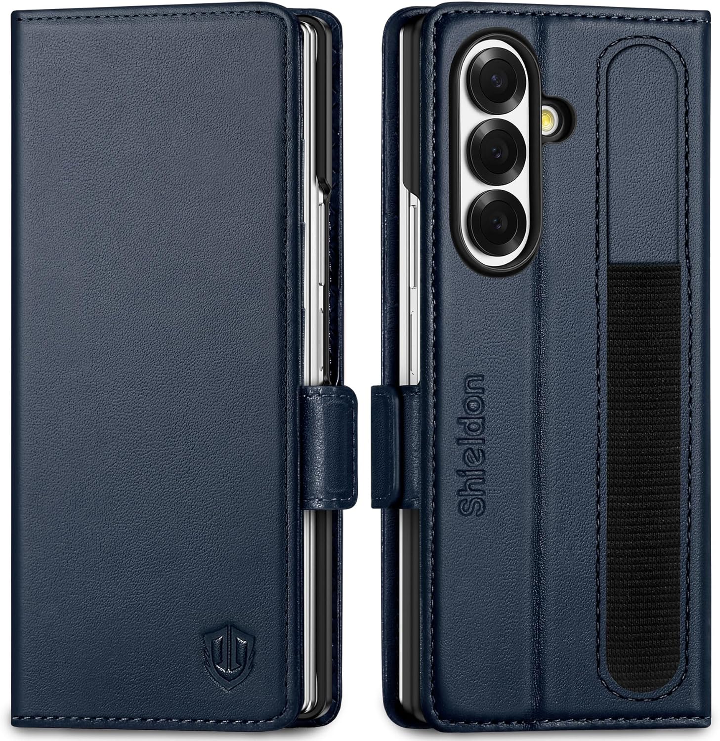 Genuine Leather Folio Case for Galaxy Z Fold7 with RFID Blocking