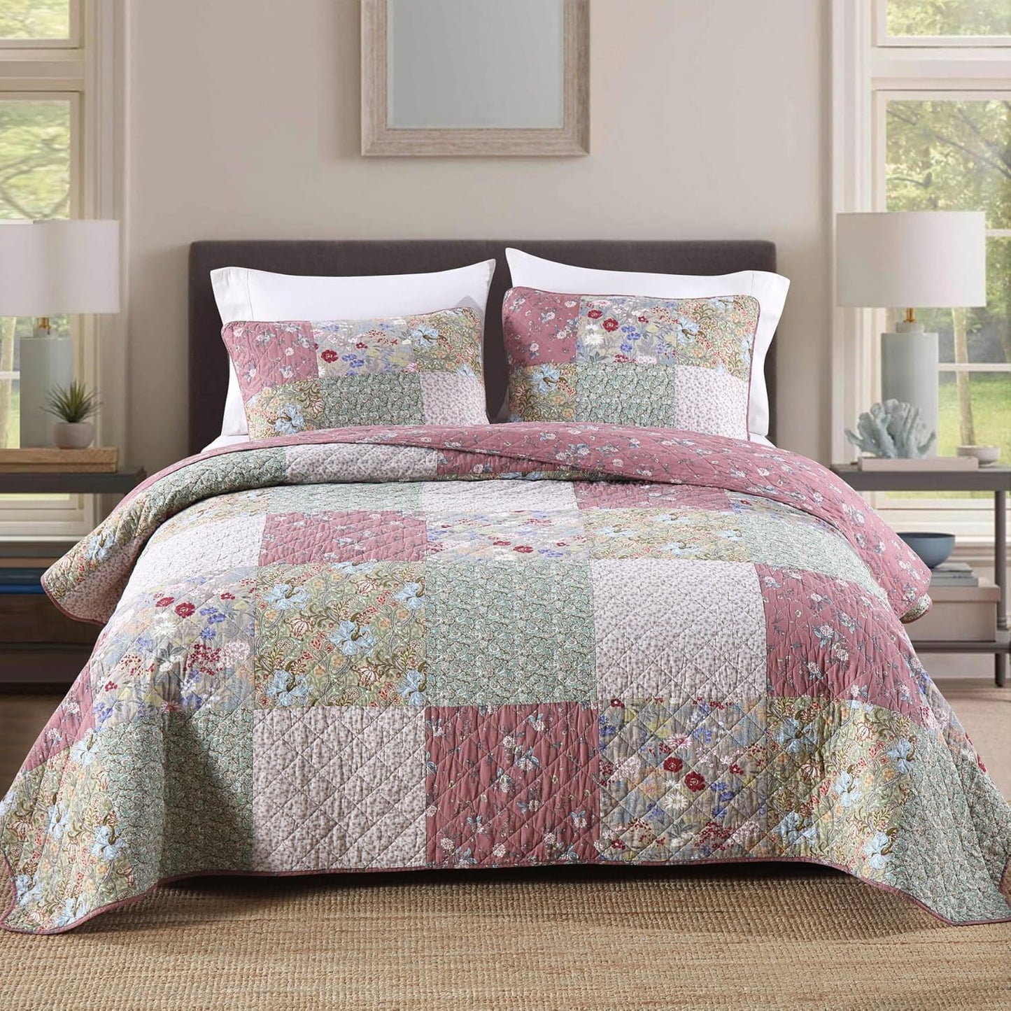 Secgo King Size Comforter Set - 100% Cotton Quilt for Comfort