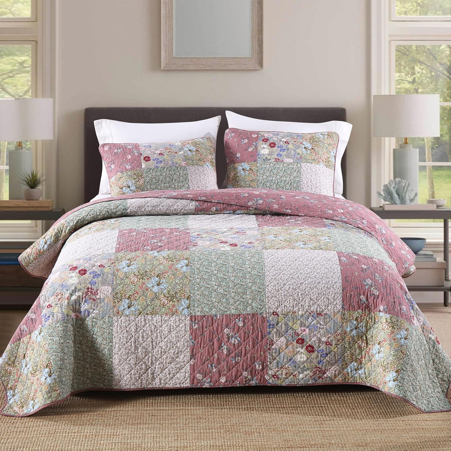 Secgo King Size Comforter Set - 100% Cotton Quilt for Comfort