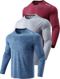 Men's Dry Fit Long Sleeve T Shirts 3 Pack - Lightweight (Style PXTJ)