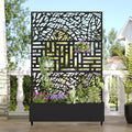 Casaphoria Metal Raised Garden Bed with Trellis and Wheels Patio