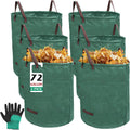 72 Gallon Reusable Garden Waste Bags 6 Pack - Heavy Duty Yard Bags