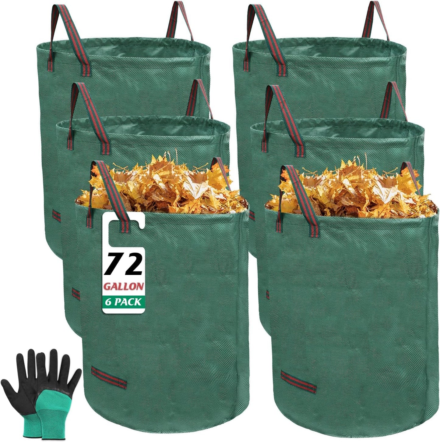 72 Gallon Reusable Garden Waste Bags with Heavy Duty Handles