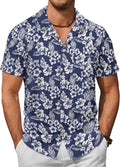 Mens Hawaiian Shirt Short Sleeve Button Down - Lightweight Summer