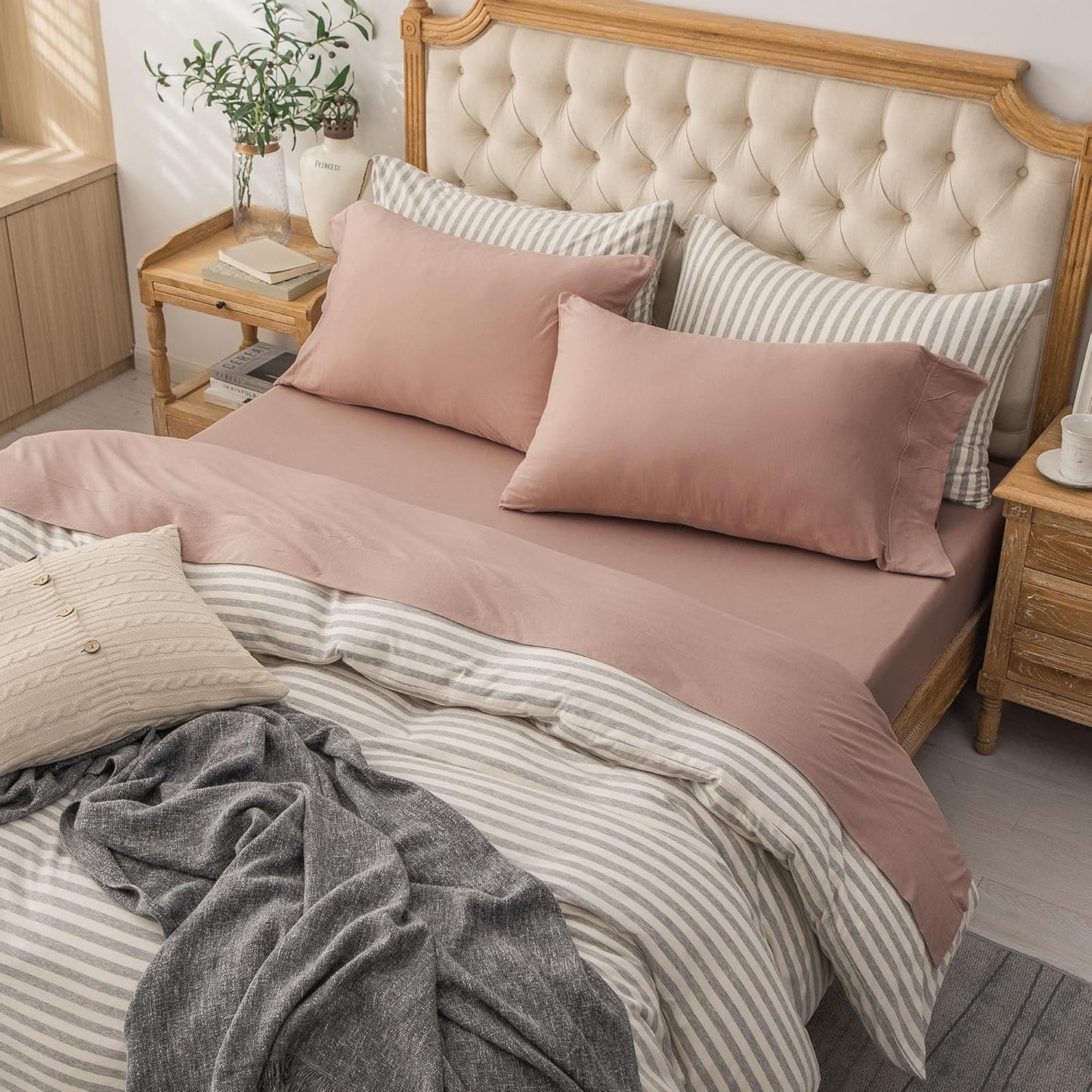 PURE ERA Jersey Knit Bed Sheet Set - Super Soft Comfy Bedding