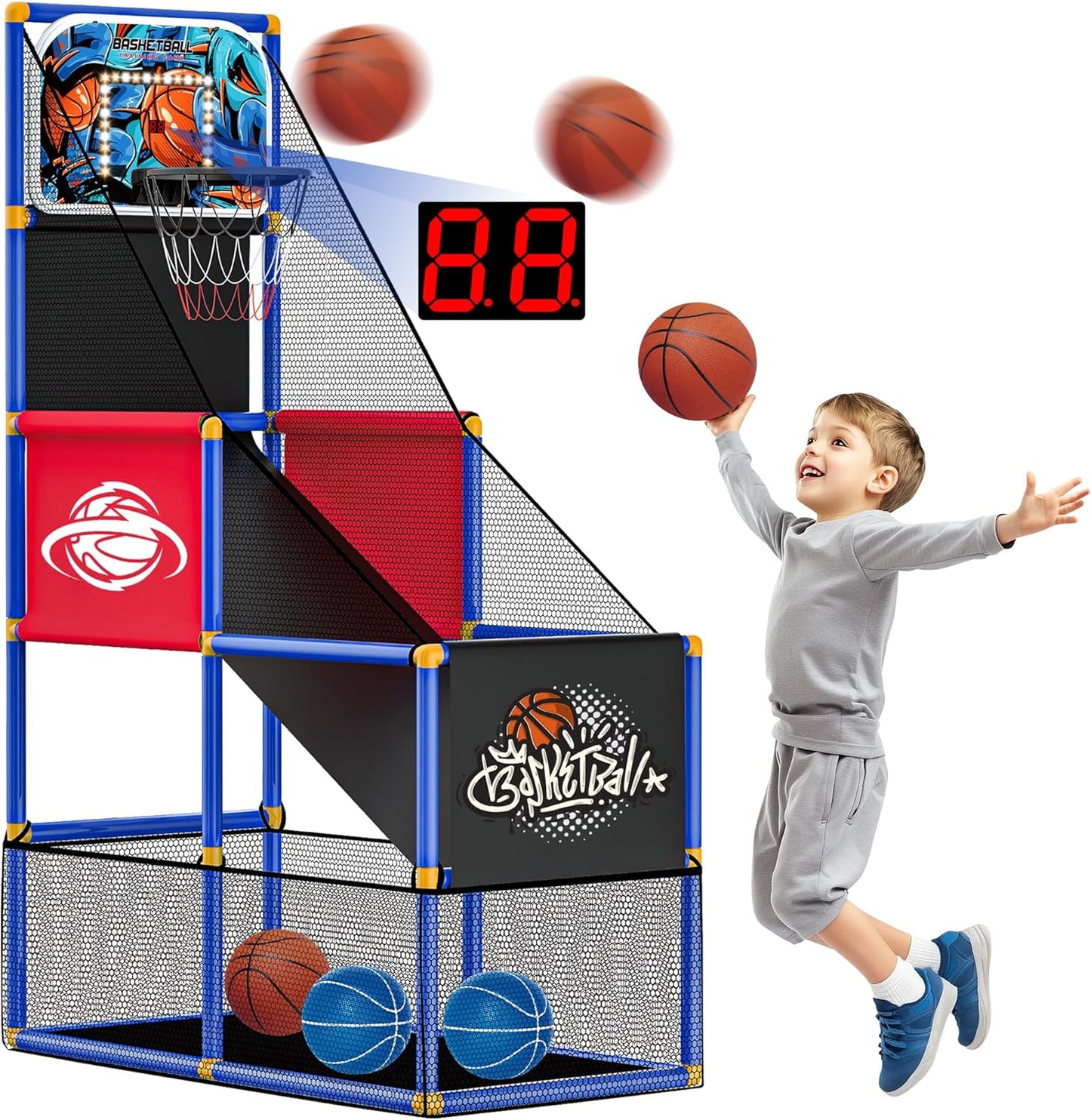 Kids Arcade Basketball Hoop Set - Indoor & Outdoor Fun!