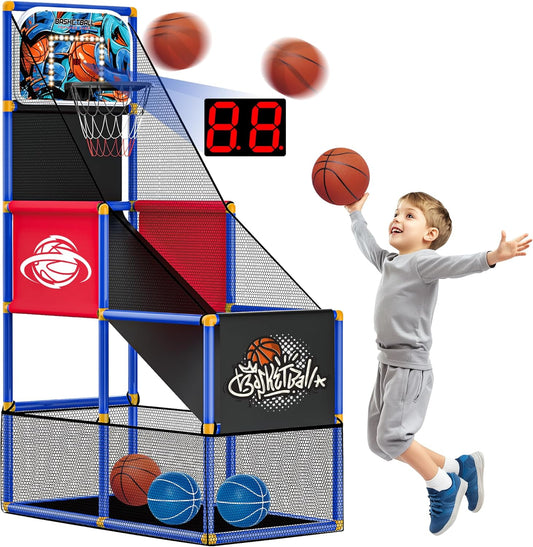 Kids Arcade Basketball Hoop Set - Indoor & Outdoor Fun!
