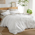 Bedsure Linen Duvet Cover Queen Size - Soft, Breathable Cooling Set