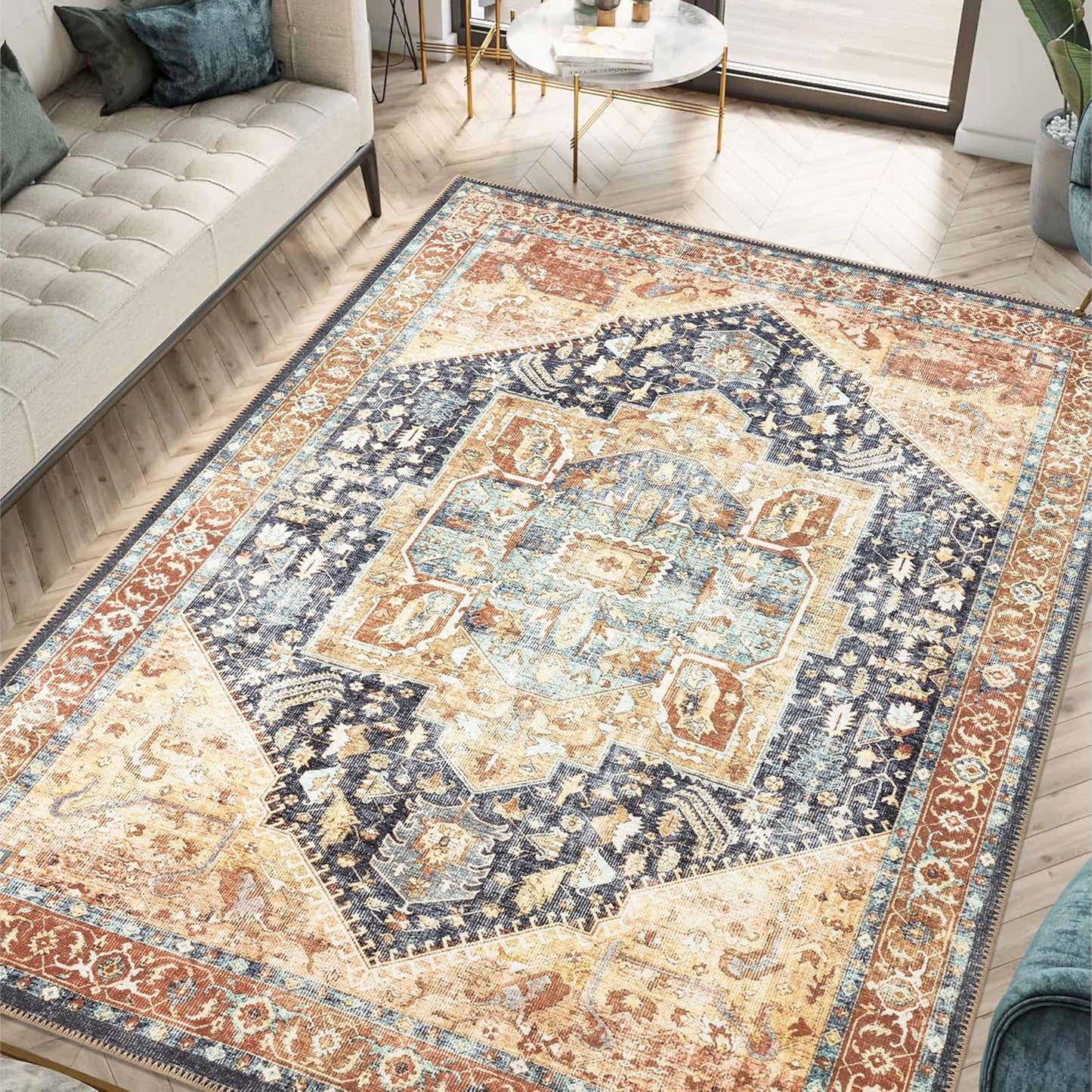 Keen Home Design 9x12 Rug - Vintage Machine Washable Area Rug