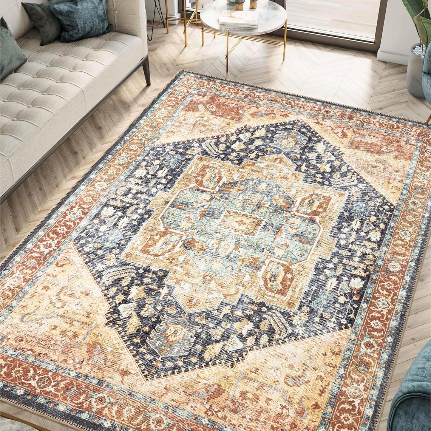 Keen Home Design 4x6 Rug - Vintage Machine Washable Area Rug
