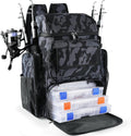 Fishing Tackle Backpack With Rod Holders - 45L Large Tackle Bag