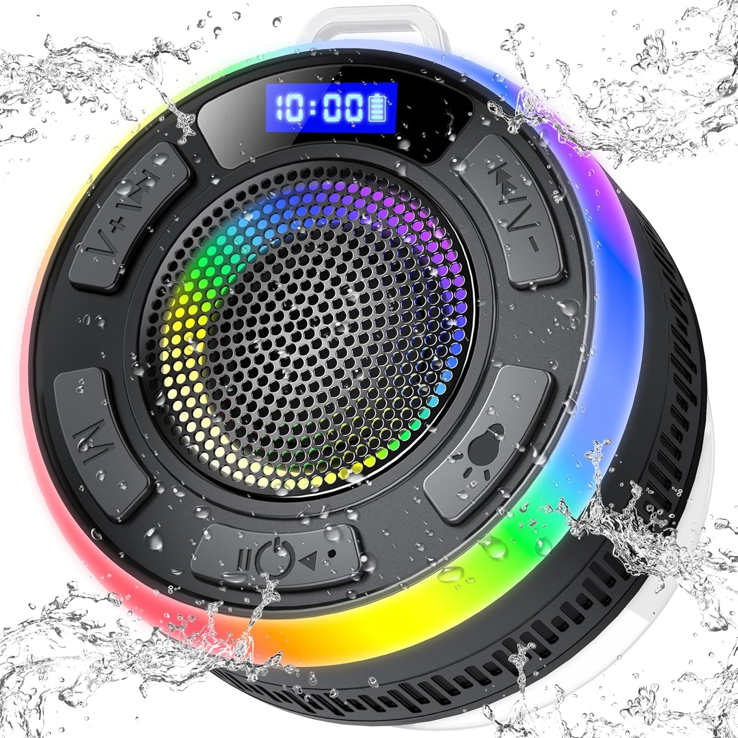 Portable Bluetooth Shower Speaker with Dynamic LED Lights