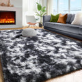 PAGISOFE Black White Grey 5x8 Shag Rug - Plush, Soft Area Rug