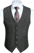 HISDERN Vest 101 Mens Slim Fit Suit Vest Waistcoat - Sharp Formal Fit