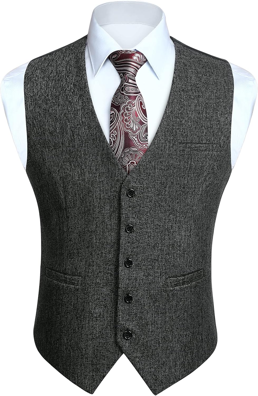 HISDERN Mens Slim Fit Suit Vest for Business and Casual Wear