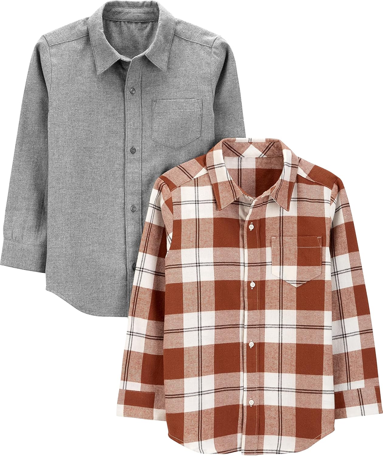 Boys' Long-Sleeve Woven Shirt Pack of 2 for Stylish Outfits