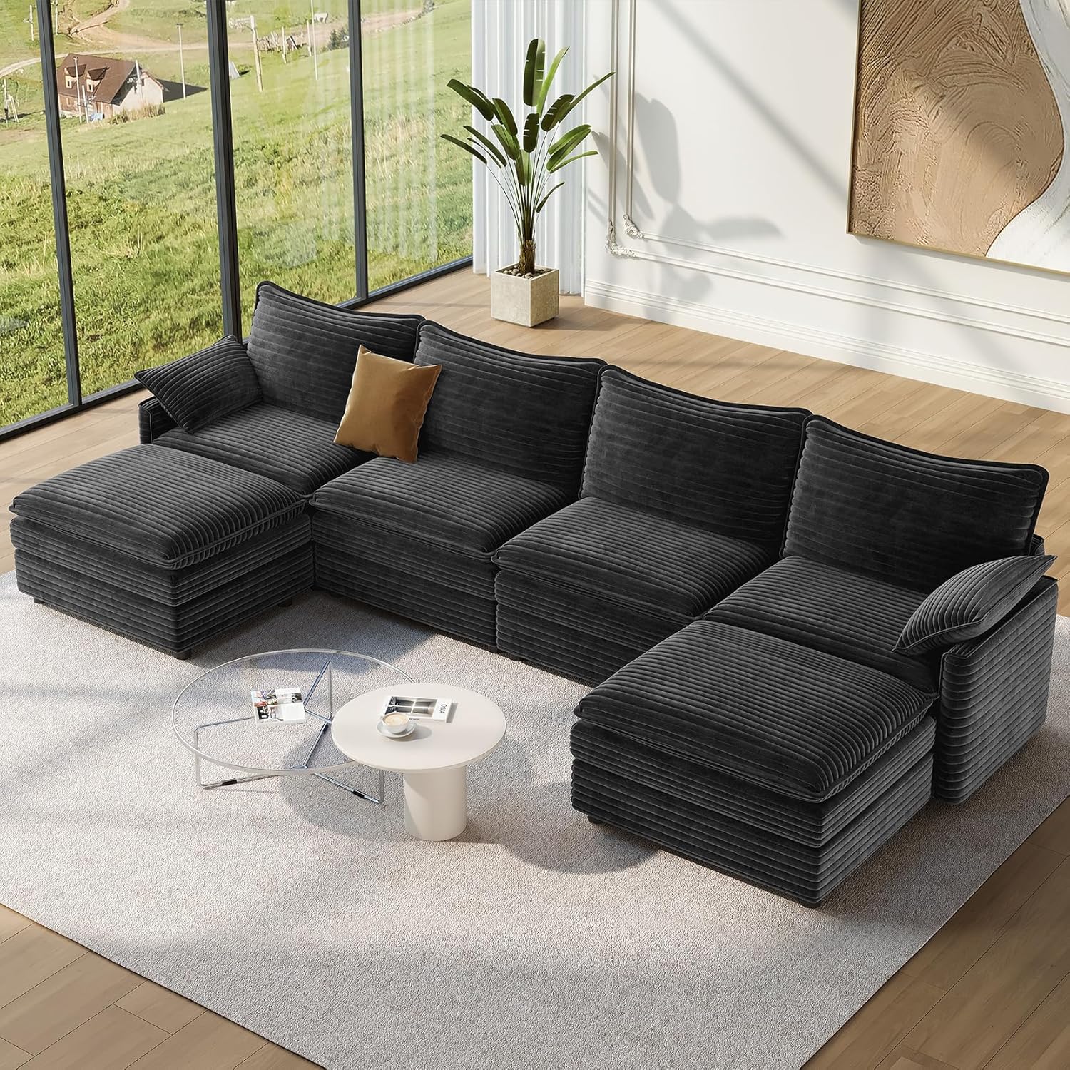 Vesgantti 142in U Shaped Sectional Couch for Ultimate Comfort