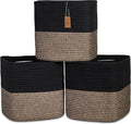 NaturalCozy 13 in Cube Storage Bins 3-Pack - Sturdy Cotton Rope Cubes