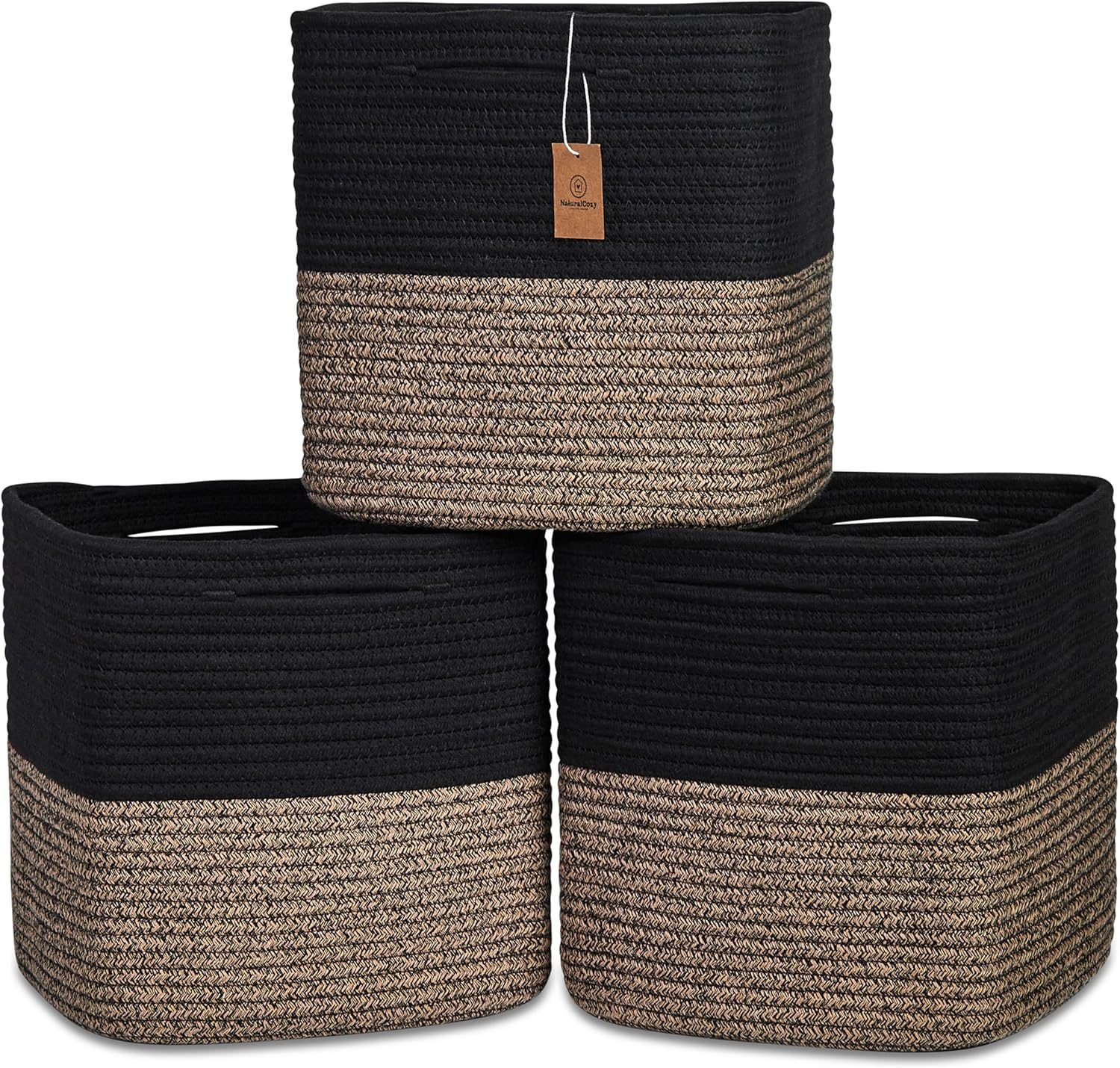 NaturalCozy 13 Inch Cube Storage Bins for Organizing Toys