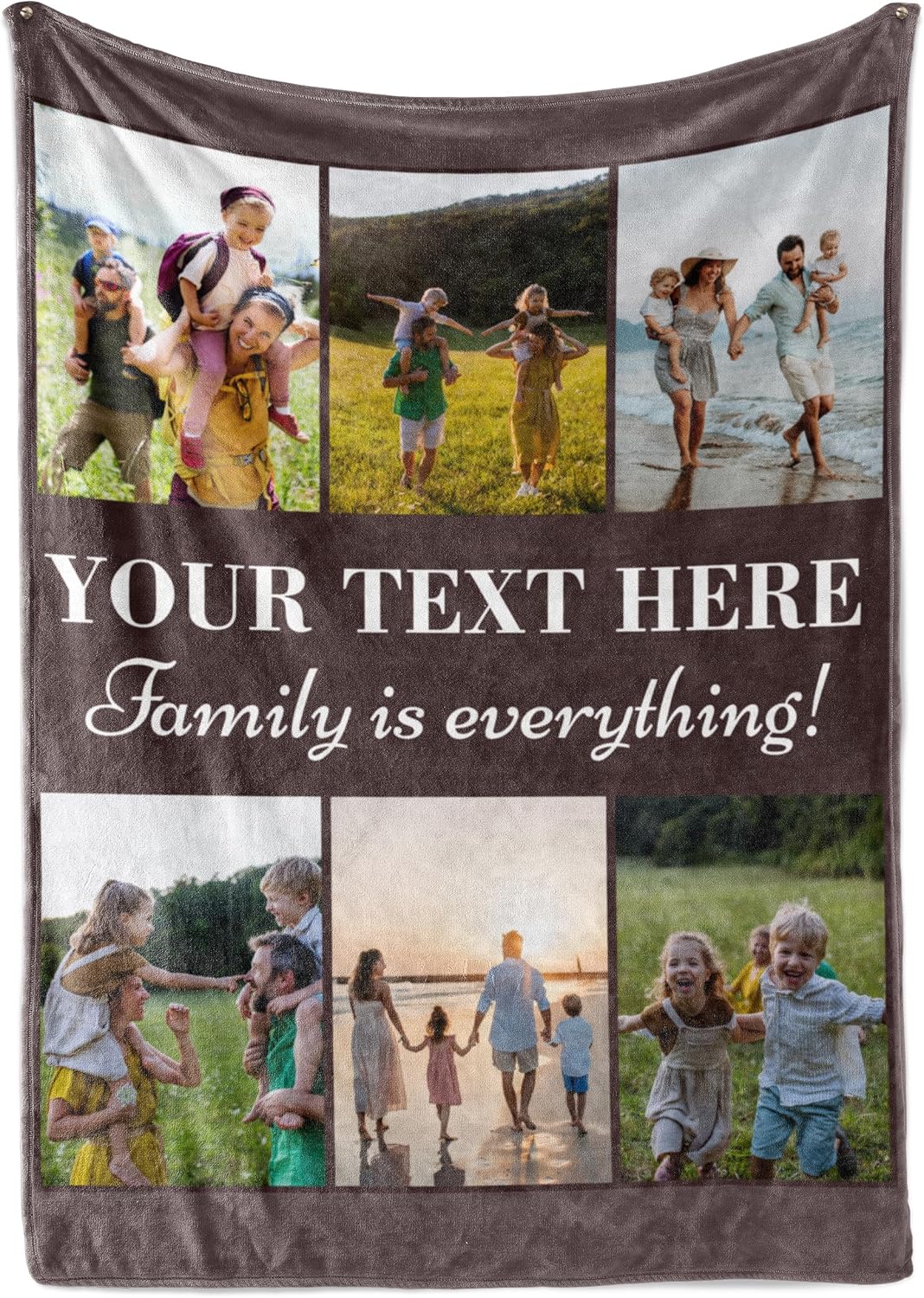 Custom Photo Blanket with Text - Personalized Fleece 60x80