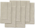 Natural Linen Dinner Napkins Set of 6 - Classic Hemstitch