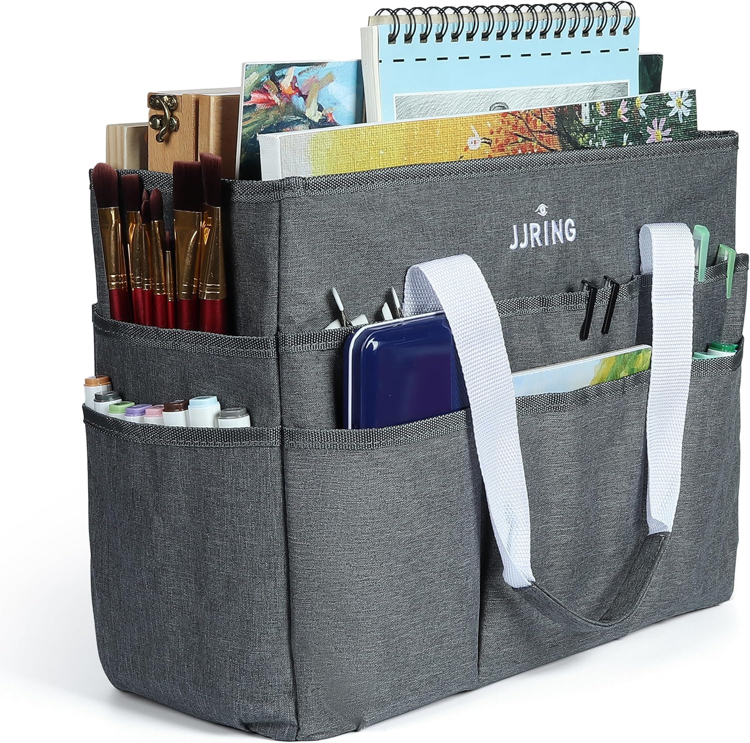 JJRING Craft Organizer Tote Bag for Art and Craft Storage