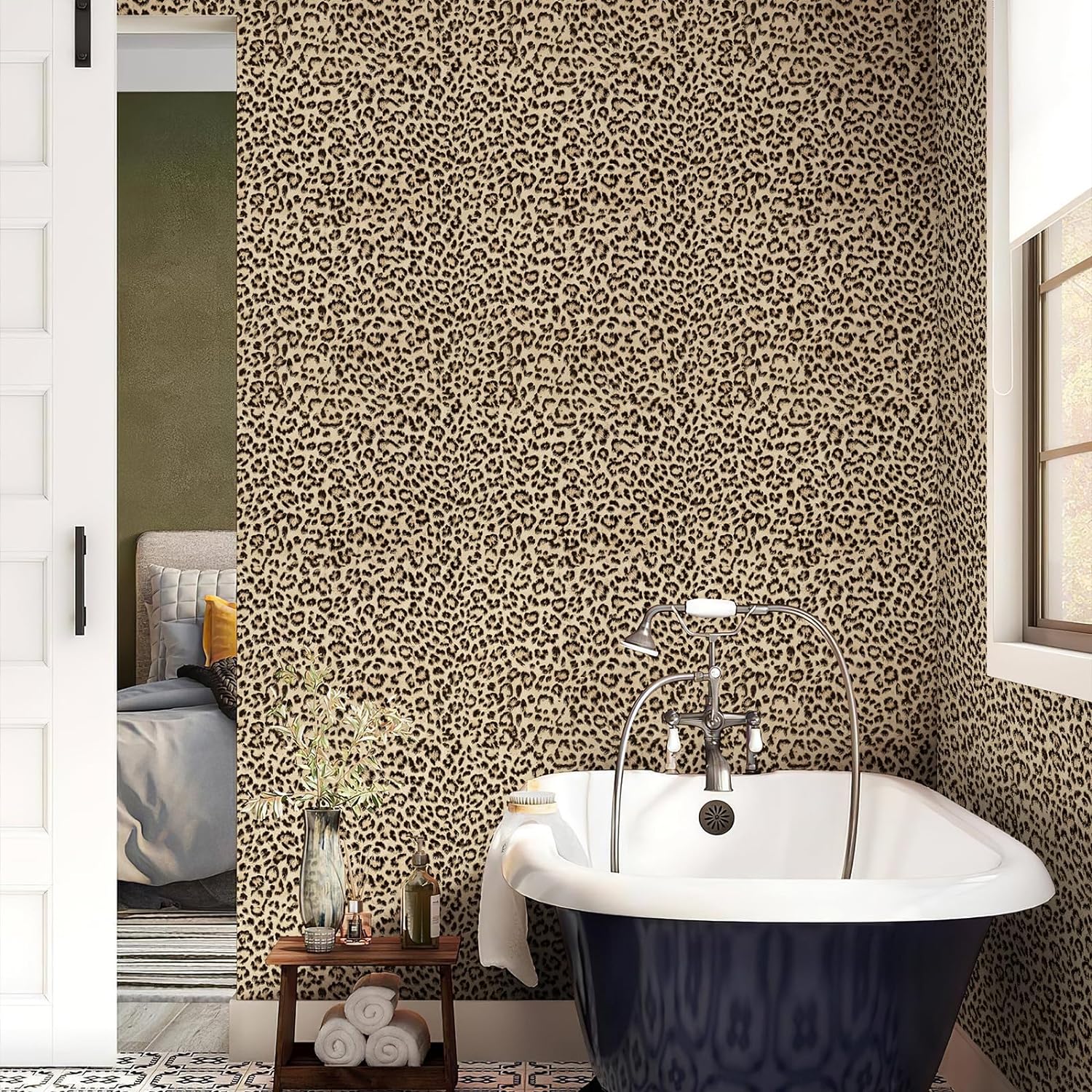 Leopard Print Peel and Stick Wallpaper for Stylish Home Decor